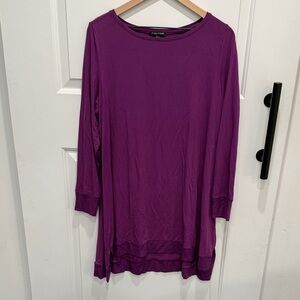 Eileen Fisher Rich Purple Jersey Tunic Top